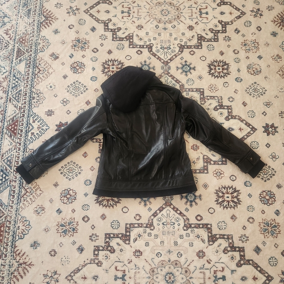Quince Leather Jacket With Hood Black Medium Genuine Leather - Picture 12 of 12